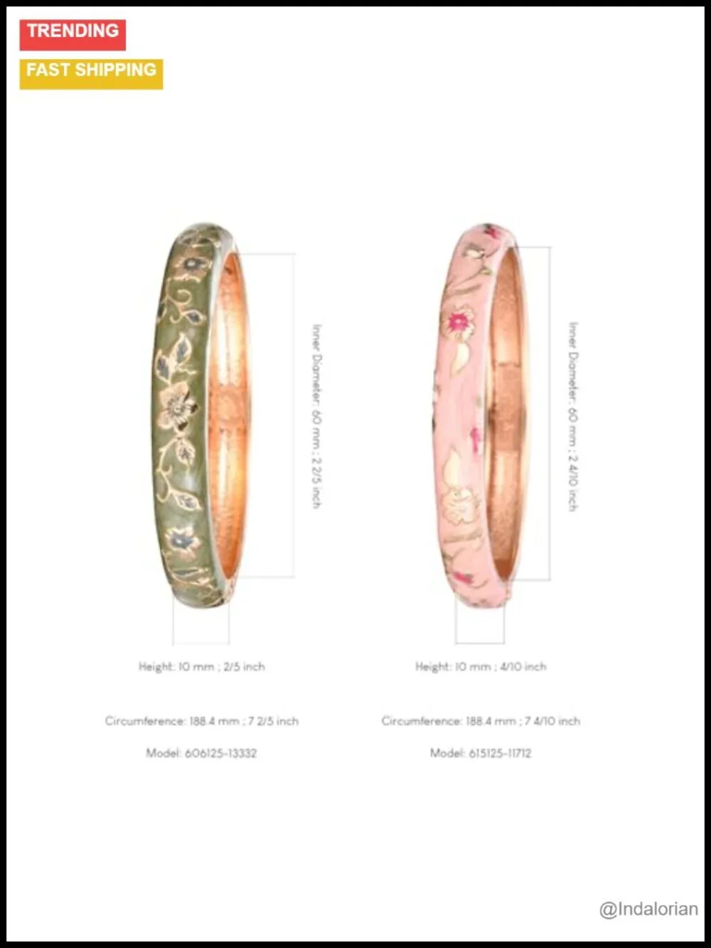 Enameled Alloy Butterfly Flower Hinged Cuff Bangle Bracelet Set